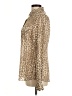 Lucky Brand 100% Polyester Animal Print Gold Long Sleeve Blouse Size M - photo 5