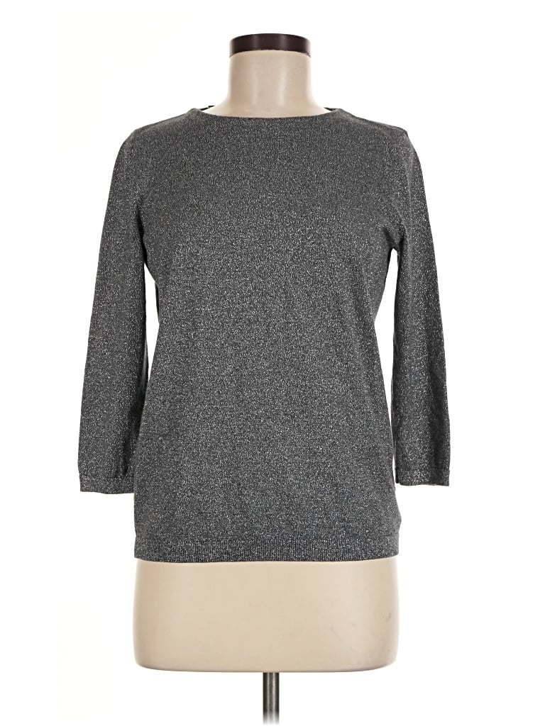 Talbots 3/4 Sleeve T-shirt In Gray