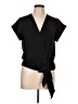 Nine West 100% Polyester Black Short Sleeve Blouse Size L - photo 1