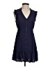 Timing 100% Rayon Solid Blue Casual Dress Size S - photo 1