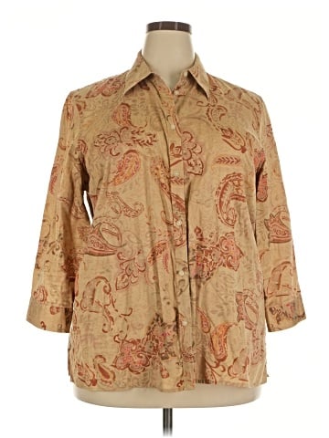 Lauren by Ralph Lauren 3/4 Sleeve Button-Down Shirt (view 1)