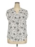 Monday Fun 100% Polyester Ivory Short Sleeve Blouse Size XXL - photo 1