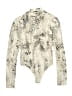 Express Outlet Animal Print Ivory Long Sleeve Blouse Size XS - photo 1