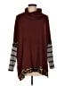 First Love Animal Print Burgundy Turtleneck Sweater Size M - photo 1