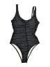 Zyia Active Stripes Gray One Piece Swimsuit Size M - photo 1