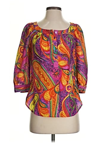 Trina Turk 3/4 Sleeve Silk Top (view 1)