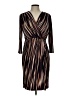 Sandra Darren Stripes Brown Cocktail Dress Size 12 - photo 1