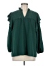 Shein 100% Polyester Green 3/4 Sleeve Blouse Size M - photo 1