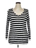 Dana Buchman Stripes Silver Pullover Sweater Size XL - photo 1