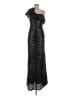 Theia Damask Jacquard Marled Solid Stars Black Cocktail Dress Size 6 - photo 1