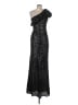 Theia Damask Jacquard Marled Solid Stars Black Cocktail Dress Size 6 - photo 2