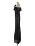 Theia Damask Jacquard Marled Solid Stars Black Cocktail Dress Size 6 - photo 5