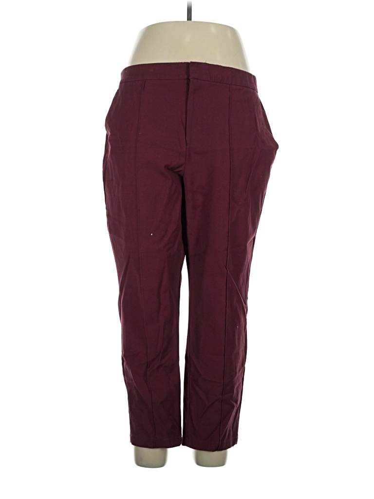 Pre-owned Lands' End Casual Pants In Burgundy