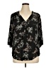 DR2 100% Rayon Black 3/4 Sleeve Blouse Size 1X - photo 1