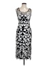Phase Eight Graphic Silver Cocktail Dress Size 10 - photo 1