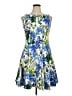 Gabby Skye 100% Polyester Print Blue Cocktail Dress Size 14 - photo 1