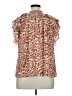 DR2 100% Polyester Animal Print Orange Short Sleeve Blouse Size XL - photo 2