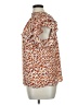 DR2 100% Polyester Animal Print Orange Short Sleeve Blouse Size XL - photo 5