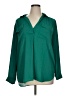 Ann Taylor 100% Polyester Green Long Sleeve Blouse Size XL - photo 1
