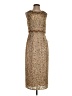 Mac Duggal Tweed Brown Gold Cocktail Dress Size 4 - photo 1