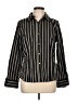 Foxcroft Stripes Black Long Sleeve Blouse Size 12 - photo 1