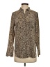 J.Crew 100% Polyester Animal Print Brown Long Sleeve Blouse Size 4 - photo 1