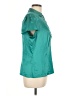 Worthington 100% Polyester Teal Short Sleeve Blouse Size L - photo 4