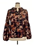 Hailey & Co. 100% Polyester Floral Brown Long Sleeve Blouse Size 2X - photo 1