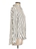 Lumiere 100% Rayon Stripes Ivory Long Sleeve Blouse Size L - photo 4