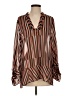 CAbi 100% Polyester Stripes Brown Long Sleeve Blouse Size S - photo 1
