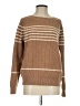 Amour Vert 100% Merino Stripes Tan Wool Sweater Size S - photo 1