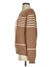 Amour Vert 100% Merino Stripes Tan Wool Sweater Size S - photo 5