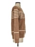 Amour Vert 100% Merino Stripes Tan Wool Sweater Size S - photo 4