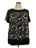 Ellen Tracy Animal Print Black Short Sleeve Blouse Size 2X - photo 1