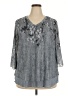 Timeson Gray 3/4 Sleeve Blouse Size XXL - photo 1