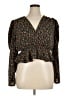 Assorted Brands 100% Polyester Brown Long Sleeve Blouse Size 16 - photo 1