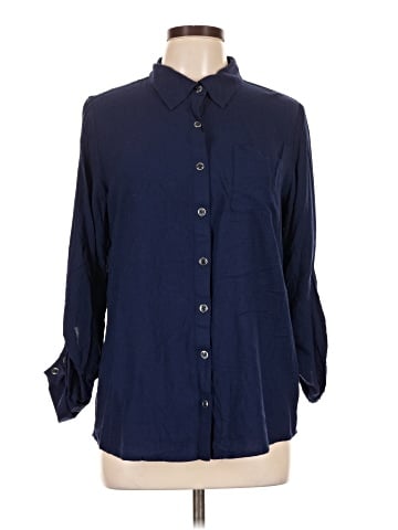 White Stag 3/4 Sleeve Button-Down Shirt (view 1)