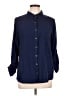 White Stag 100% Rayon Solid Blue 3/4 Sleeve Button-Down Shirt Size L - photo 1