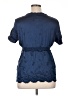 Boston Proper Blue Short Sleeve Silk Top Size 14 - photo 2