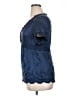 Boston Proper Blue Short Sleeve Silk Top Size 14 - photo 5