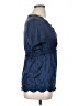 Boston Proper Blue Short Sleeve Silk Top Size 14 - photo 4