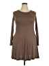 HiMONE Solid Brown Casual Dress Size M - photo 1
