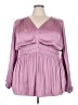 Torrid 100% Polyester Purple Long Sleeve Blouse Size 3X Plus (3) - photo 1