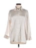 Zara 100% Polyester Metallic Ivory 3/4 Sleeve Blouse Size M - photo 1