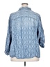 Catherines 100% Lyocell Paisley Blue 3/4 Sleeve Button-Down Shirt Size 2X - photo 2