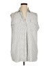 Ann Taylor 100% Polyester Polka Dots Ivory Sleeveless Blouse Size XL - photo 1