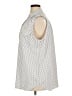 Ann Taylor 100% Polyester Polka Dots Ivory Sleeveless Blouse Size XL - photo 5
