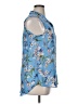 H&M 100% Polyester Blue Sleeveless Blouse Size 14 - photo 4