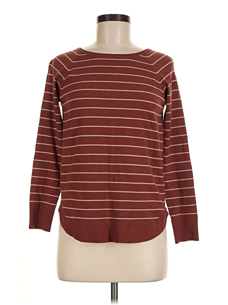 Pre-owned Pink Clover Long Sleeve Top Burgundy Crew Neck Tops