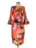 Calvin Klein Print Orange Cocktail Dress Size P (petite) - photo 1